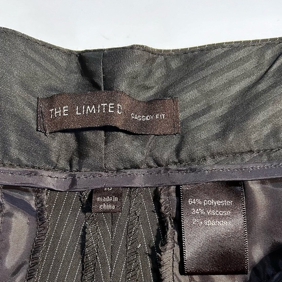 THE LIMITED CASSIDY FIT Brown Cream Pinstripe Flare Pants Size 10 NWOT - Picture 2 of 7